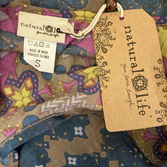 NATURAL LIFE Yellow and Blue Asymmetrical Camisole Top - Picture 5 of 13